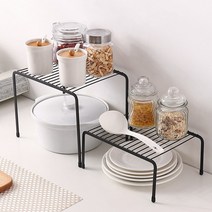 철제 확장 정리선반 길이조절 그릇 정리대 5종, 중(아이보리)