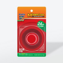알파 M시리즈 폼양면테이프 투명 24mmx1.5M (0.8T/아크릴폼) 낱개, 단품