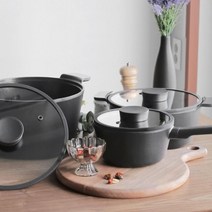 위생 요리 전골 찌개 강화유리 세라믹코팅 2종 냄비세트, 불칸 20양수+24양수