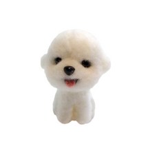블루선 DIY 양모펠트 니들만들기 하얀푸들, 1개