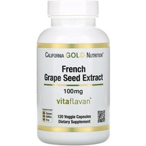 California Gold Nutrition French Grape Seed Extract VitaFlavan Antioxidant Polyphenol 100 mg 120 Veggie Capsules