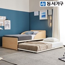 동서가구 하버드 공간활용 2단 슬라이딩 침대 상하부 슈퍼싱글 프레임 (SS SS) / 매트리스 미포함 DF640455, 아이보리 오크