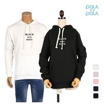 [폴앤폴] 블랙&화이트 기모 후드티 (남여공용)