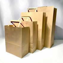 27리빙 튼튼한 크라프트 쇼핑백 소 선물 도시락 미니 무지 종이가방, 소 200개