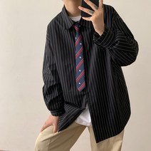 줄무늬셔츠 남자 긴 소매 봄 가을스타일 트렌드 홍콩무드 CHIC 클래식 코트 학원 DK 유니폼 와이셔츠 2614623638