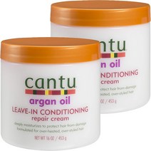 Cantu 아르간 오일 리브-인 컨디셔닝 리페어 크림, 453g, 2개