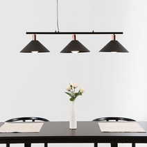 루블랑 3등 원통 식탁등 원뿔 인테리어 조명 (블랙/아이보리/그레이), 그레이, 원뿔형, 전구미포함