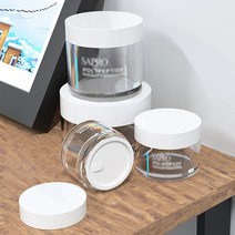 PETG 헤비브로우 크림용기 흰색캡 고급형 5g 10g 15g 30g 50g 100g 150g, PETG 헤비브로우 크림용기 흰색캡 고급형 100g