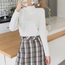 여자상의 벨벳 반목폴라티 슬림라인 정장 캐주얼 패션