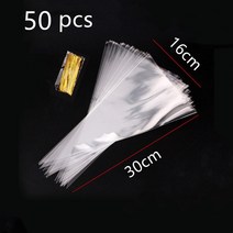 50 pcs 분명 셀로판 캔디 포장 가방 웨딩 생일 파티 장식 디저트 원추형 스토리지, 02 16x30cm