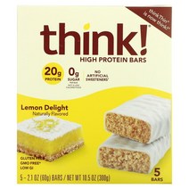 씽크씬 Think 고단백 바 레몬 딜라이트 바 5개입 각 2.1oz(60g), 5 개