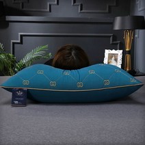 조선호텔베개 마이크로화이바 더블 G 절묘한 자수 바운스 백 베개 숏 부드러운 편안한 침실 침대 수면 5 성급 호텔 홈 성인, a06+Middle pillow