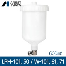 아네스트 이와타 W-101 LPH-101 LPH-50 W-61 W-71 (측면 중력식) 플라스틱컵 600ml, 1개