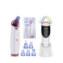 뷰티디바이스JBMBHC 7 In 1 RF EMS Face Lift Devices Facial Massagers Ultrasonic Skin Scrubber Vibrati, 06 Type 3 White