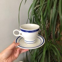 라오농 일본풍 빈티지 커피잔세트, 일식 커피 잔. 푸른 원