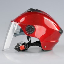 빅사이즈 헬멧 오토바이 스쿠터 특대형 XXXXL 4XL 대형 안전모 자외선 차단, 레드 투명렌즈