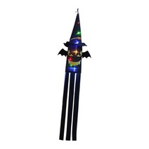 GHSHOP 옥외를 위한 LED 빛을 가진 장식 깃발을 거는 할로윈 Windsock, 크기가 큰, 천, 박쥐