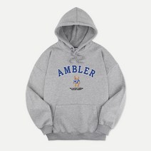 엠블러 School look bear 남여공용 오버핏 기모 후드 티셔츠 AHP804 (MELANGE)