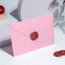 매니토 핑크 감성 특별한 예쁜 편지지 기념일 봉투 세트, (핑크) 레드 실링 왁스 도장 세트