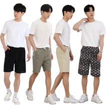 남성 여름 잠옷 트레이닝복 반바지 밴딩바지 5부 빅사이즈 쿨팬츠 아이스바지 린넨반바지 남자반바지