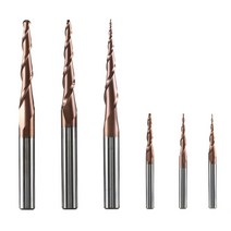 1pc hrc62 텅스텐 카바이드 테이퍼 볼 노즈 엔드 밀 cnc 조각 조각 라우터 비트 나무 및 금속 용 밀링 커터, R1.0-47-100-D8