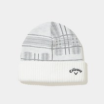 캘러웨이 CALLAWAY 체크 무늬 니트 남성 겨울 비니, 그레이