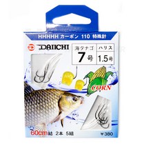 다이치 옥내림 묶음바늘/묶음채비/옥수수낚시, 5호 - 목줄 1.2, 1개