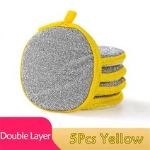5Pcs 더블 사이드 Dishwashing 스폰지 접시 세척 브러시 팬 냄비 요리 워시 가정용 청소 주방 도구 일회용, 02 5pcs, CHINA