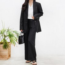 여성 오피스룩 린넨 자켓 일자팬츠 세트 여성자켓