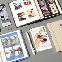 포토앨범 네컷 성장 커플 가족 사진첩, 딥그린