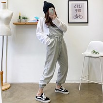 핑키봉봉 기모 포켓 멜빵 조거팬츠