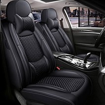 제이제이모터스 에볼루션 자동차 시트커버 3P 목쿠션 풀세트, 블랙/LPP-01-3P, 1개