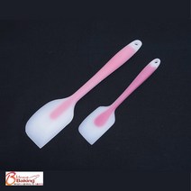 비즈쿡 실리콘 통주걱세트 투컬러 대 + 소, 혼합 색상, 1세트