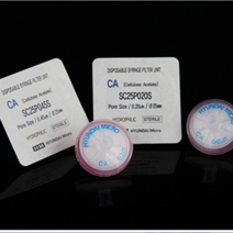 오피스안 CA(Cellulose Acetate) 25mm CA 친수성 멸균시린지필터 1pcs SC25P020N 생물학적고분자여과용