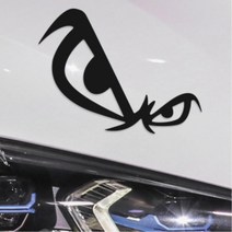 오토바이 자동차 킥보드 헬멧 눈모양 표정 스티커 키트 드레스업 래핑 OTO_1000003161, 노랑반사 우측 1장