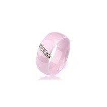 세라믹반지 비즈 실반지세트 빈티지 6MM 크리스탈 세라믹 반지 큐빅 지르코니아 스톤 흑백 여성 쥬얼리 결혼