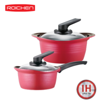 로이첸 IH 더 건강한 냄비 B세트 2개, 혼합색상, 편수냄비 18cm + 양수냄비 24cm