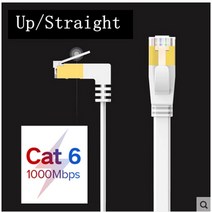 90 도 CAT6 플랫 이더넷 케이블 1000Mbps 250MHz RJ45 네트워킹 패치 코드 컴퓨터 라우터 노트북용 LAN, Up-Straight_2M, 상세 설명 참조3