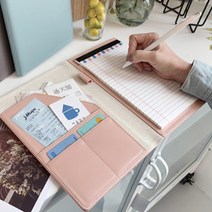 고급 A5 가죽 노트 메모 패드 포켓 바인더 보드, 매트블랙