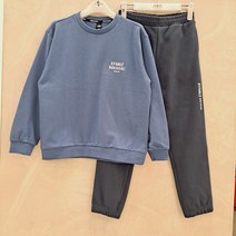 [JCB주니어] 봄 가을 레터자수 맨투맨 조거팬츠 상하세트 ~~ JBS8R601BL