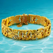 고급스러운 남자 도금 24K 골드 연석 체인 팔찌 스털링 실버 팔찌 BANGLES 매력 팔찌 남자 헤비 쥬얼리