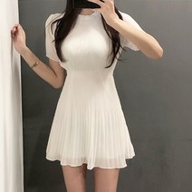 [레티고] 프릴 쉬폰 A라인 플리츠 원피스