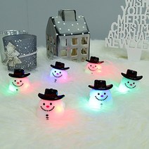 제이벌룬 크리스마스소품 반지, 1개, 말랑말랑 LED 점등 눈사람반지 10개세트