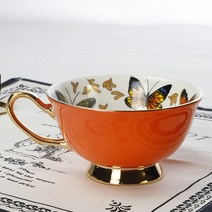 FREELIFE 명품 커피잔세트 예쁜 도자기 HU-436, 220ml, Style A orange