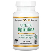 California Gold Nutrition 유기농 스피룰리나 USDA 인증 500mg 240정, 60 개