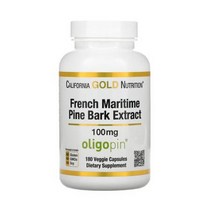 California Gold Nutrition cgn 캘리포니아골드 프랑스 해송 껍질 올리고핀 french maritime pine bark extract, 180정, 1개