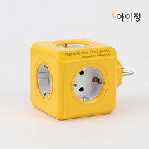 아이정 디자인멀티탭 파워큐브 오리지널 올컬러 옐로우 5구 멀티콘센트 멀티탭, 1개, 0cm