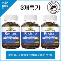 네이쳐스웨이 호주 명품 가족용 유산균 데일리 프로바이오틱 60 초코볼 3병특가, 3개