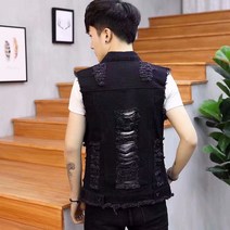 청조끼 데일리 시크 데님 코디 레이어드 작업조끼