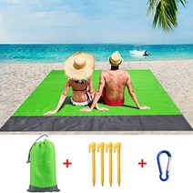 가성비 200x210CM 비치 매트 방수 담요 휴대용 피크닉 캠핑 지상 타월 카펫 러그, [01] 200X140CM, [06] B-Green